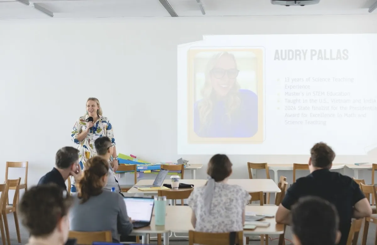 Audry Pallas presenting to educators